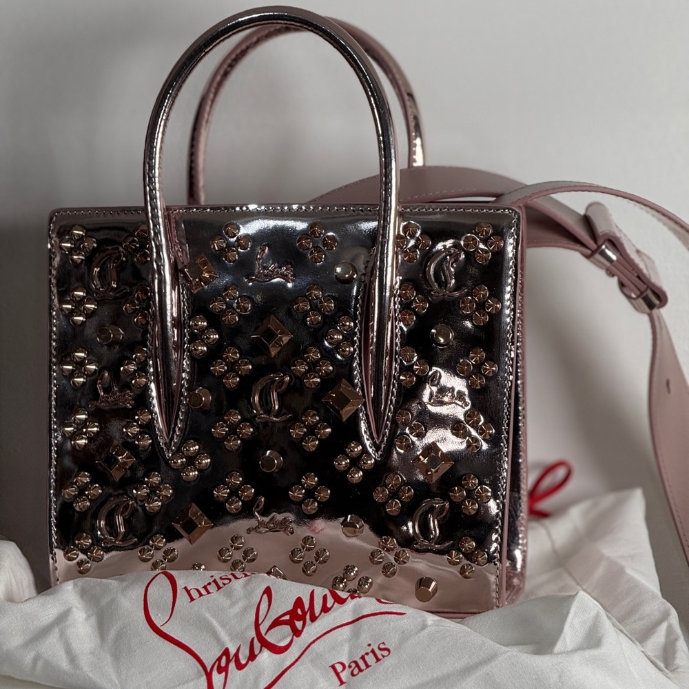 Christian Louboutin Shiny Pink Studded Mini Bag